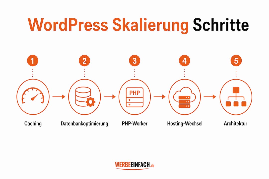 Schritt-für-Schritt-Infografik: So skalierst du deine WordPress-Website erfolgreich
