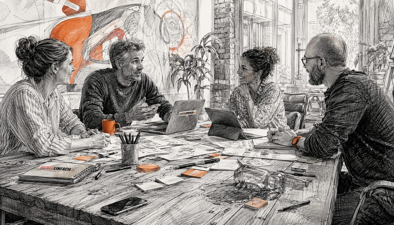 Diskussionsrunde zum Thema digitale Transformation im Büroalltag
