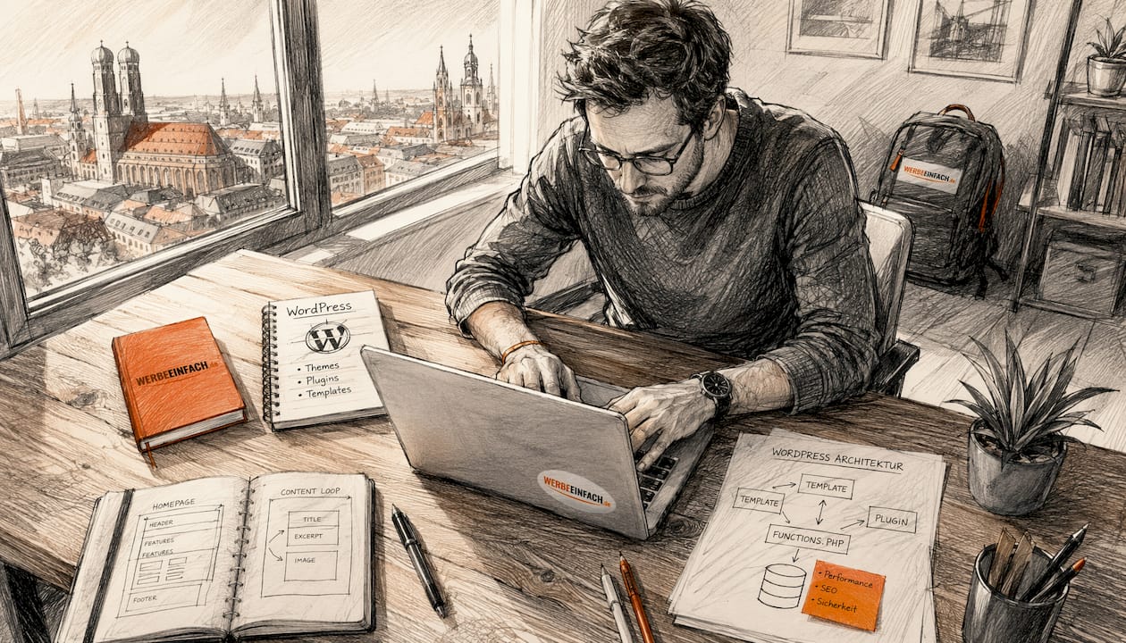 Ein Entwickler vertieft sich konzentriert in seine Arbeit am Laptop.