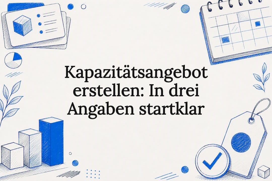 Kapazitätsangebot erstellen: In drei Angaben startklar