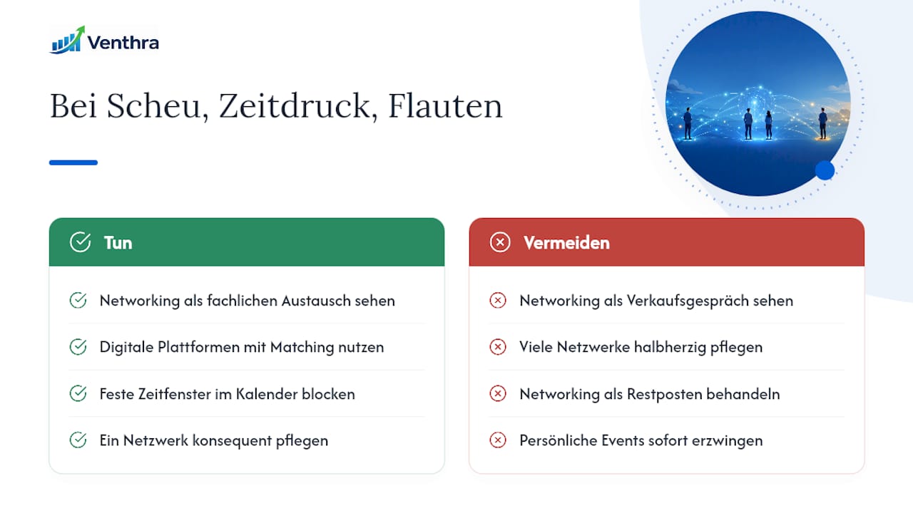 Was tun bei Scheu, Zeitdruck oder Networking-Flauten? — overview diagram