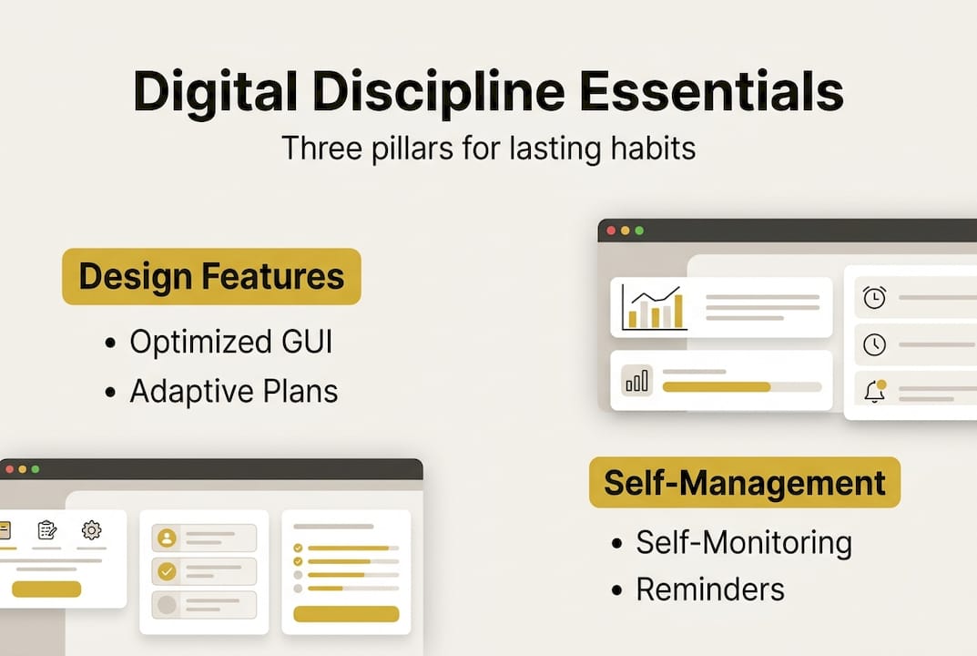Infographic of three digital self-help pillars