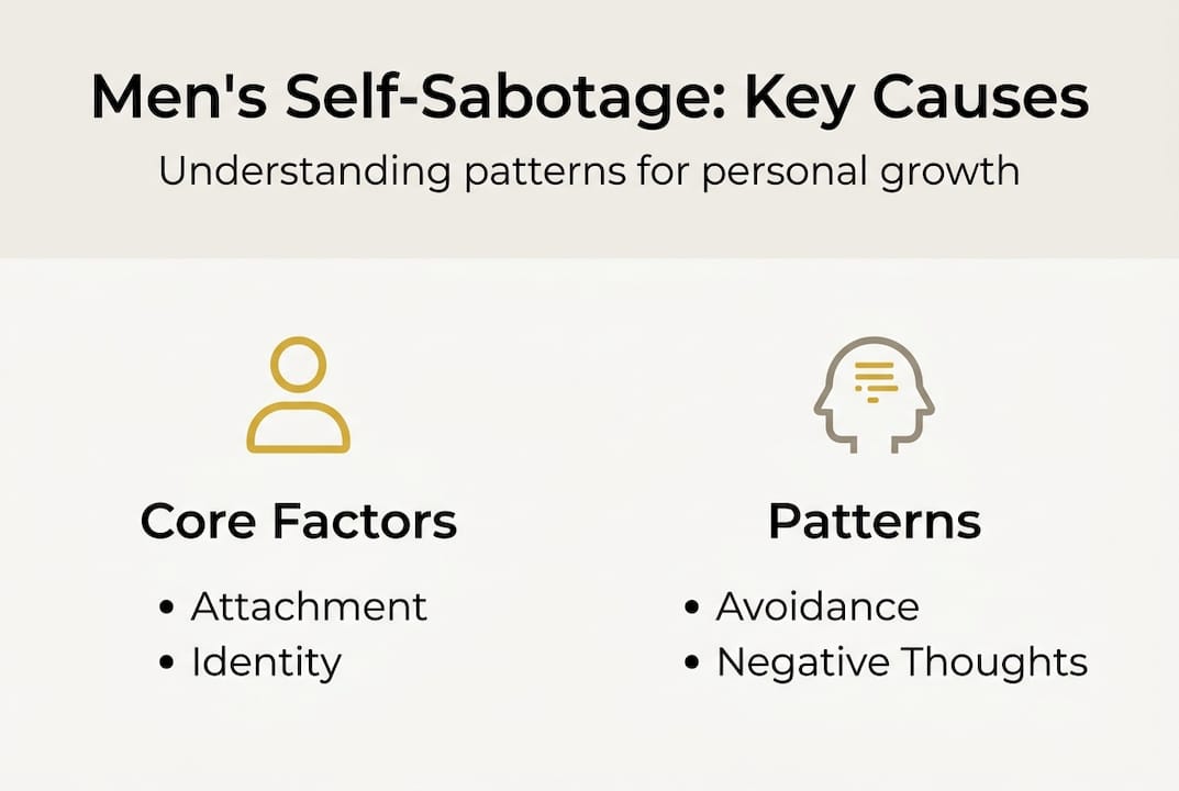 Infographic on men’s self-sabotage causes