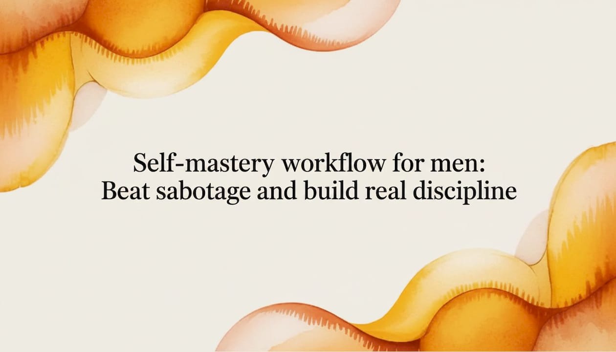 Self-mastery workflow for men: Beat sabotage and build real discipline