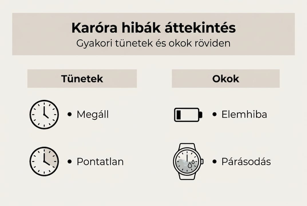 Infografika: Gyakori karóra hibák – tünetek és lehetséges okok
