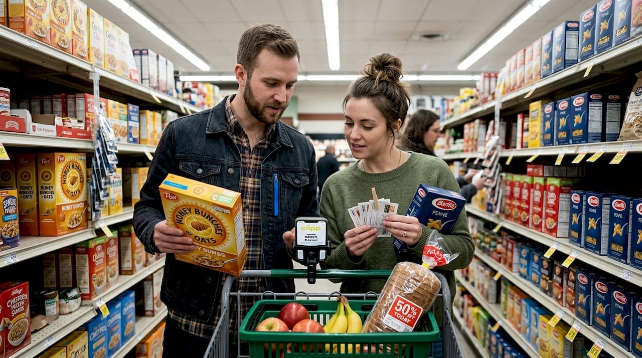 Shoppers compare percentage and BOGO discounts