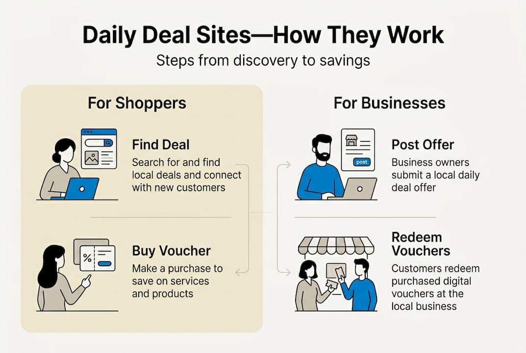 Infographic explaining daily deal site process