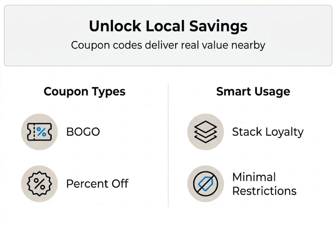 Infographic showing types and usage of coupon codes