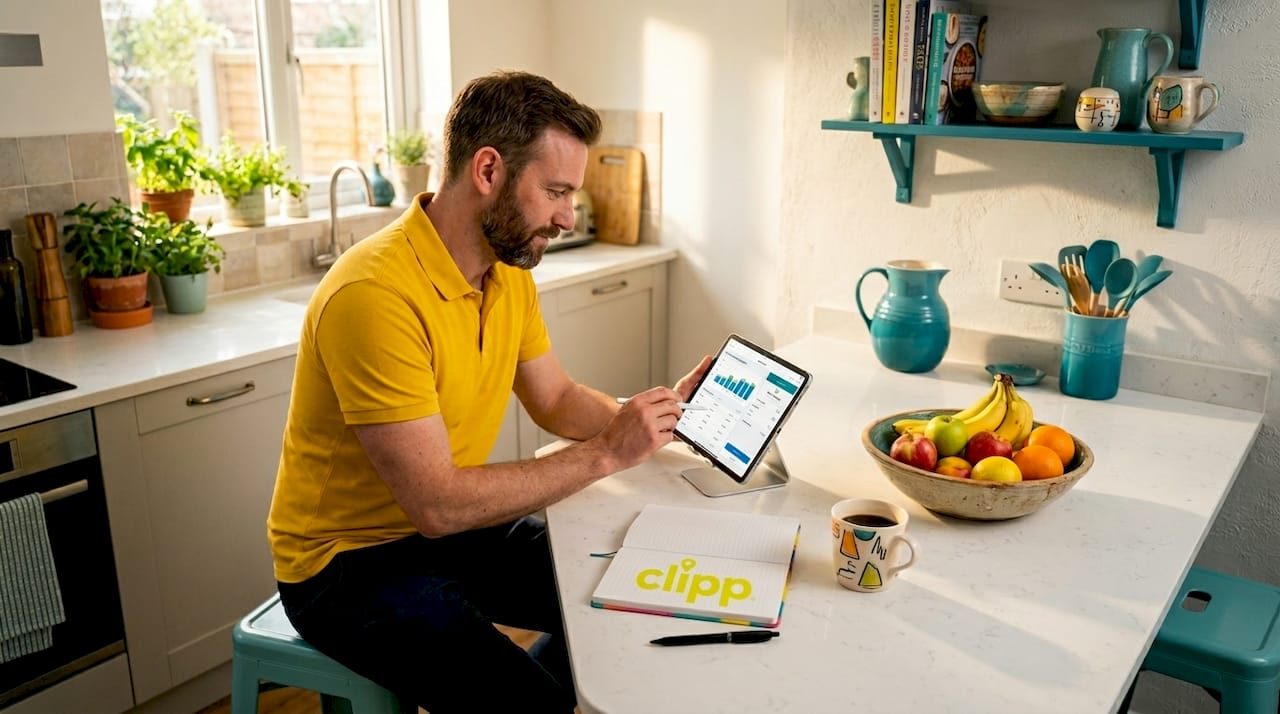 Seller managing deals and transactions at home office