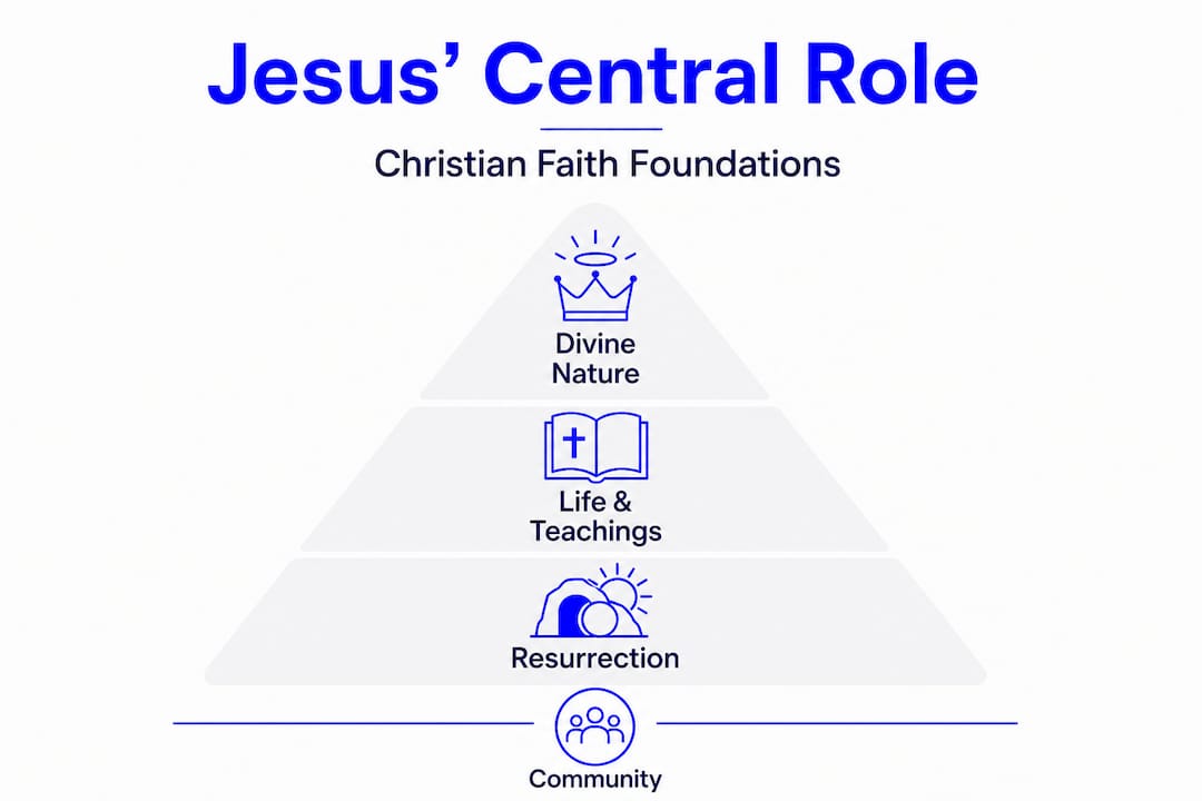 Pyramid diagram of Jesus’ role in faith