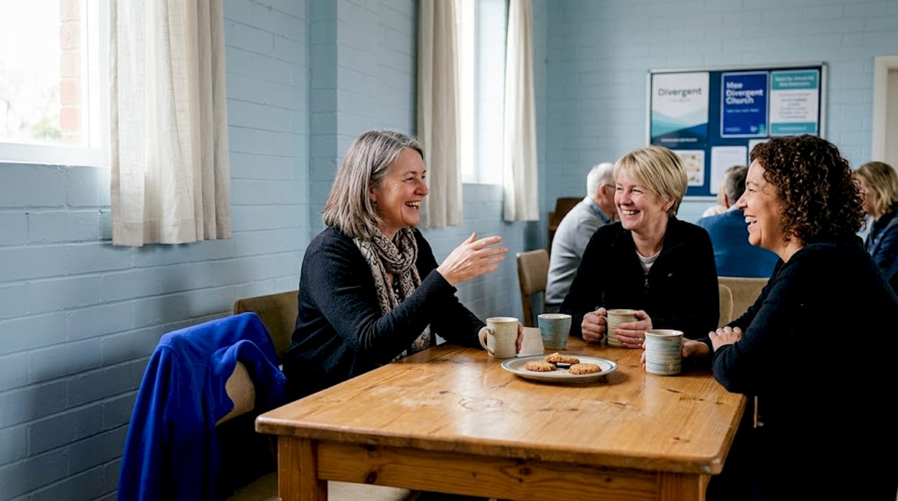 Church hall tea gathering fostering belonging