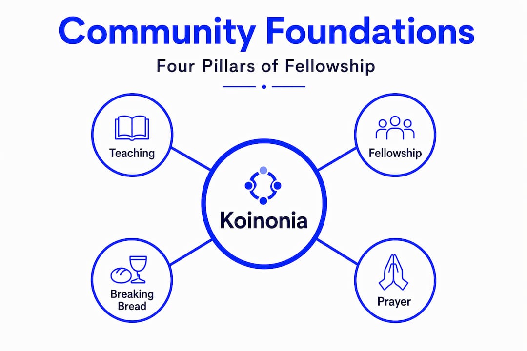 Infographic showing four pillars of community
