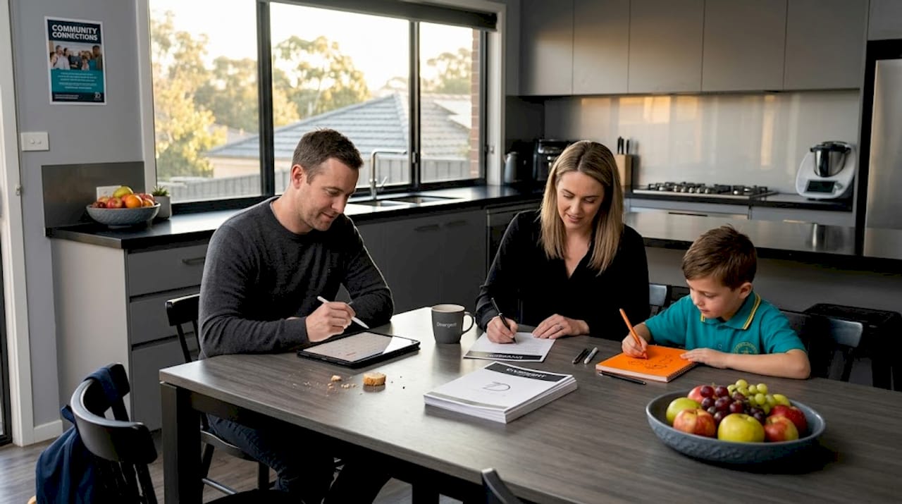 Family planning church visits at kitchen table