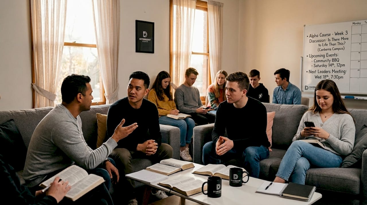 People in Canberra church community lounge