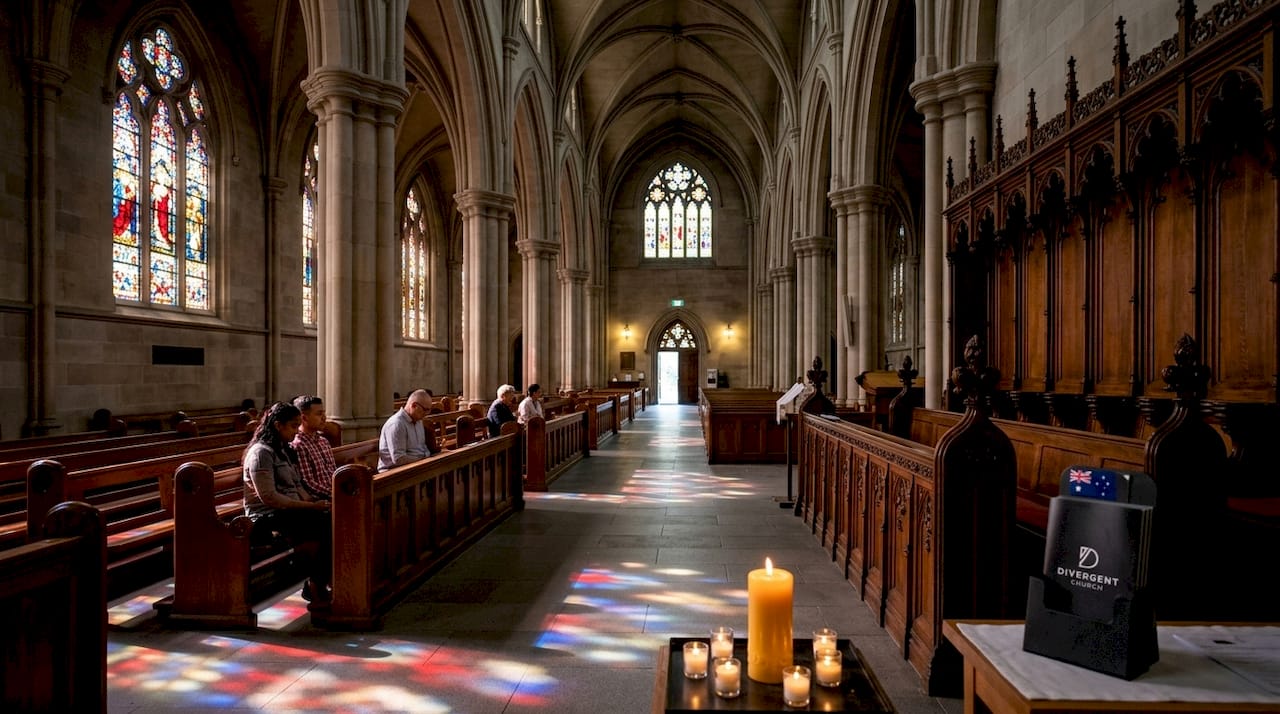 Interior view of St Christopher's Cathedral in Canberra
