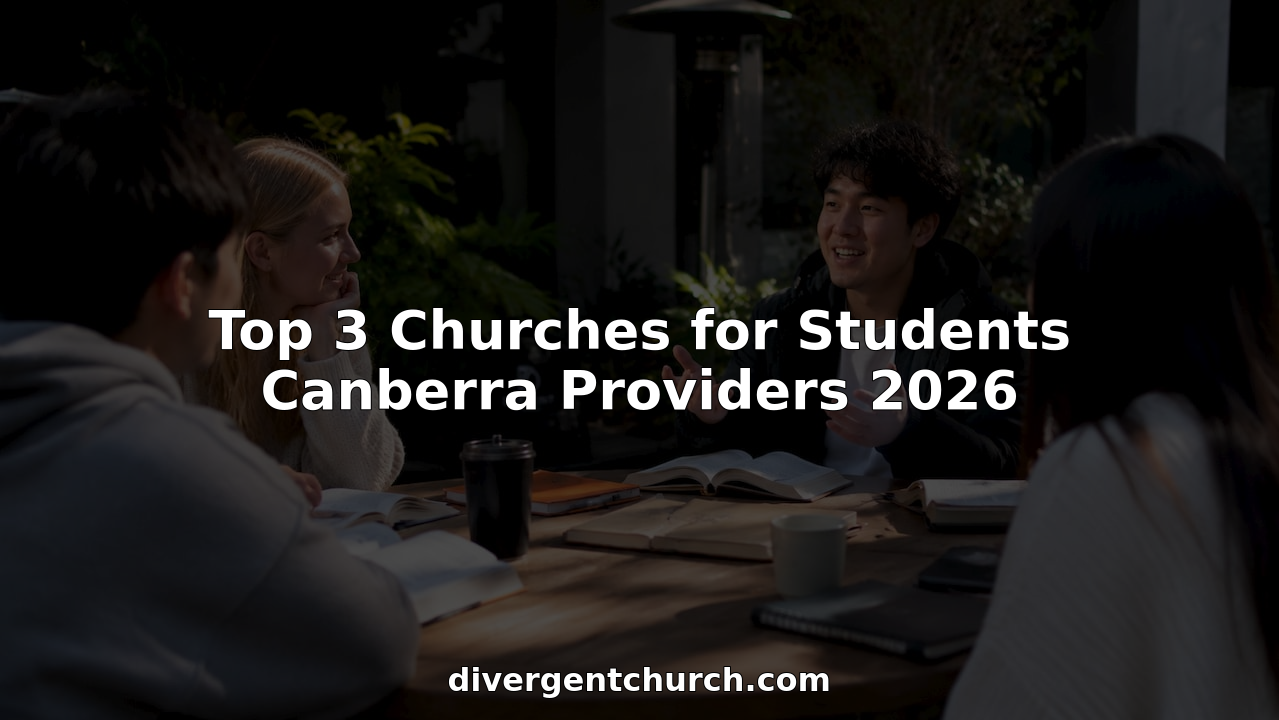 Students socializing in a church common area