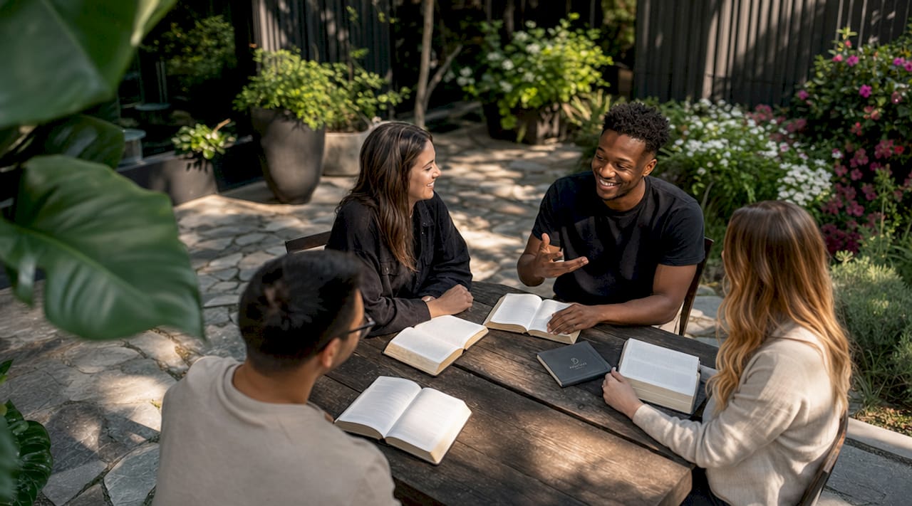 Congregation listening to pastor in church sanctuary