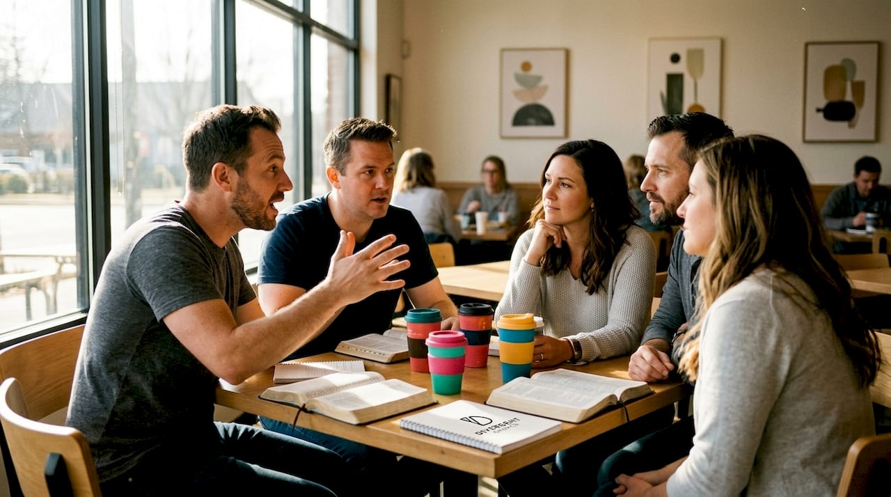 Small group engaged in discipleship conversation