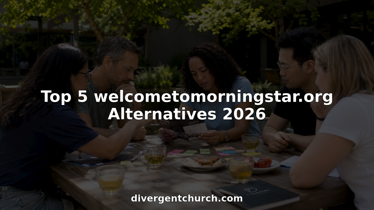People discussing local church options around table