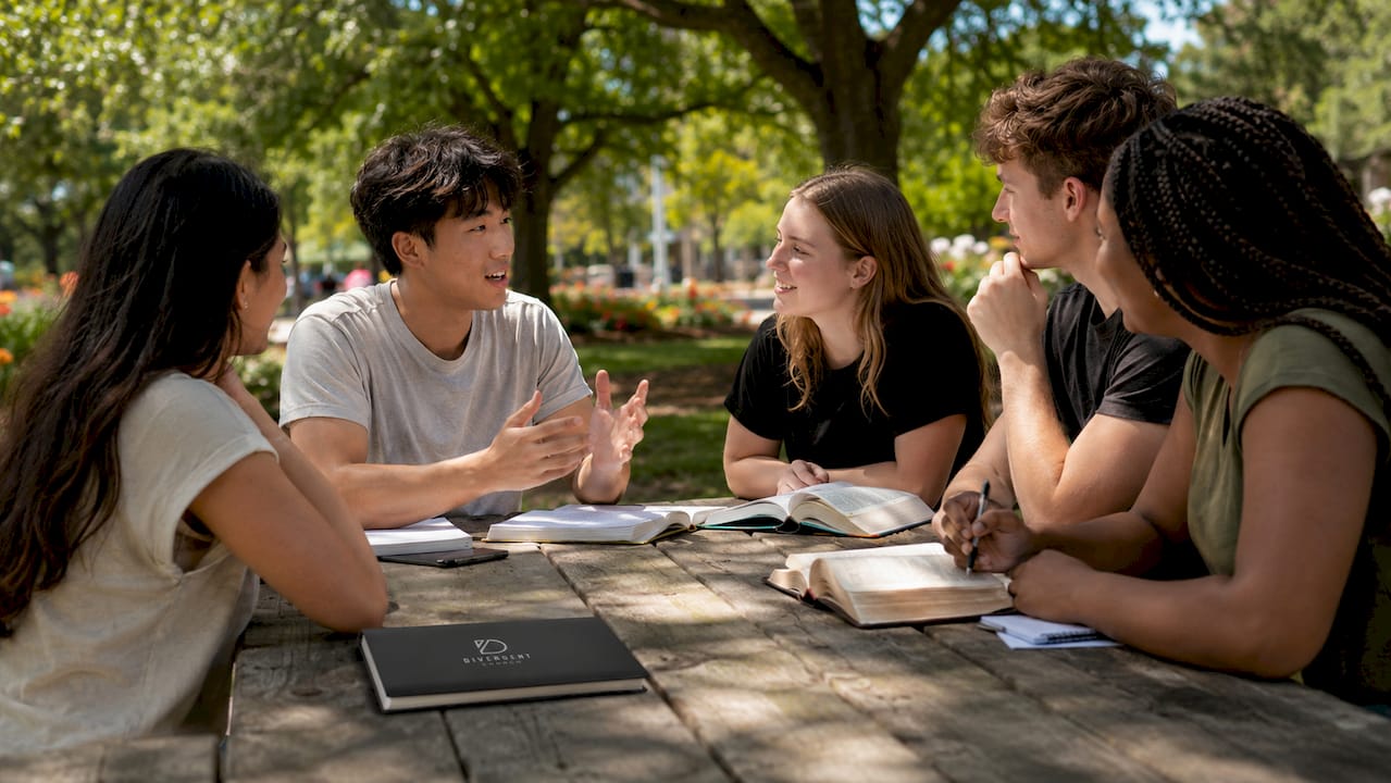 Young church leaders gathered in discussion