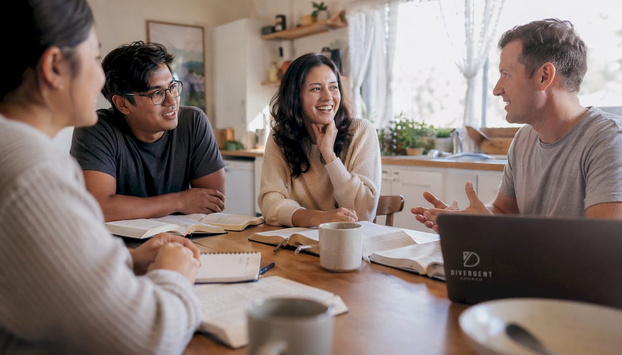 Bible study group sharing fellowship