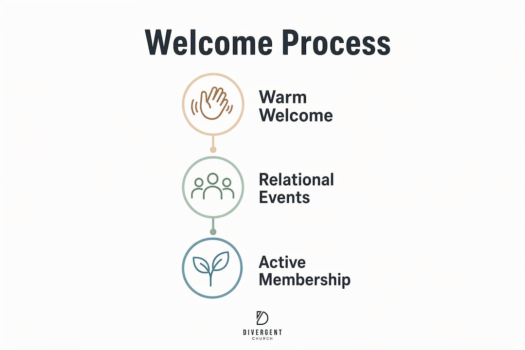 Infographic showing newcomer welcome steps