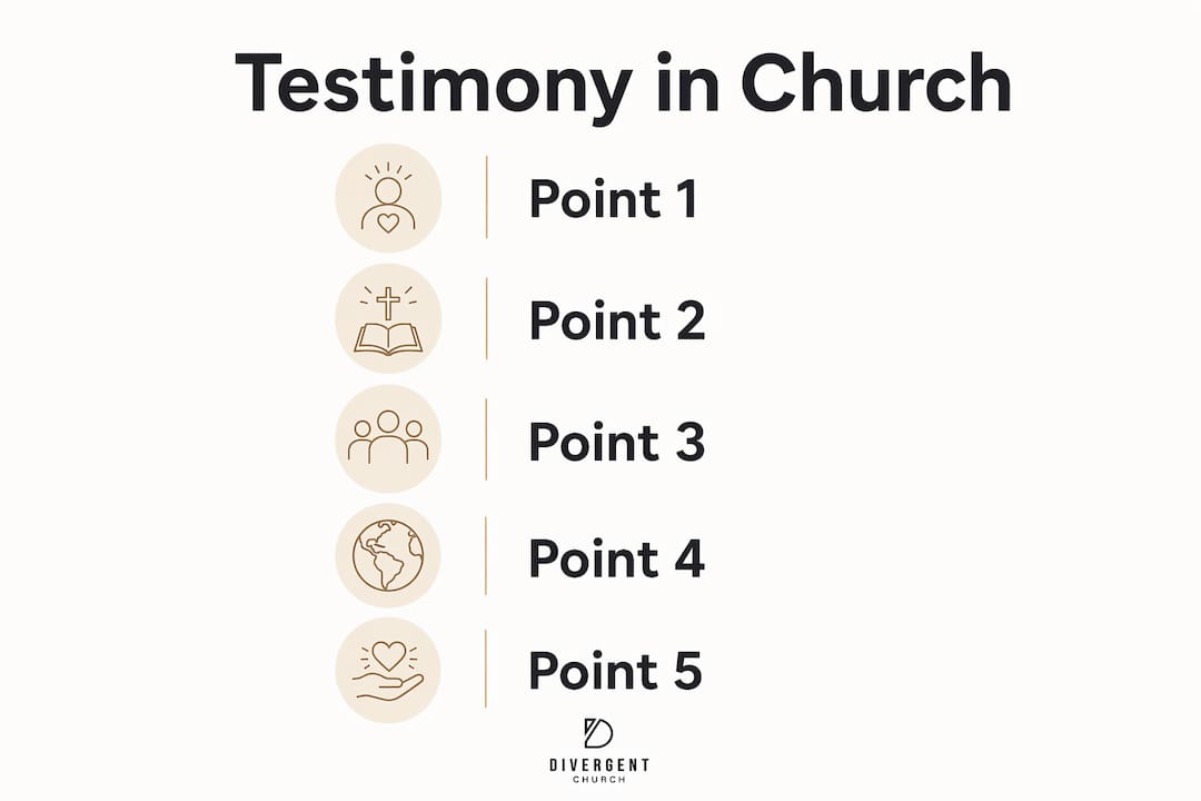 Infographic outlining testimony role steps in church