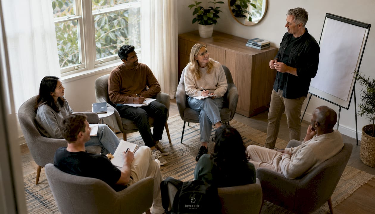 Congregation attending church membership class