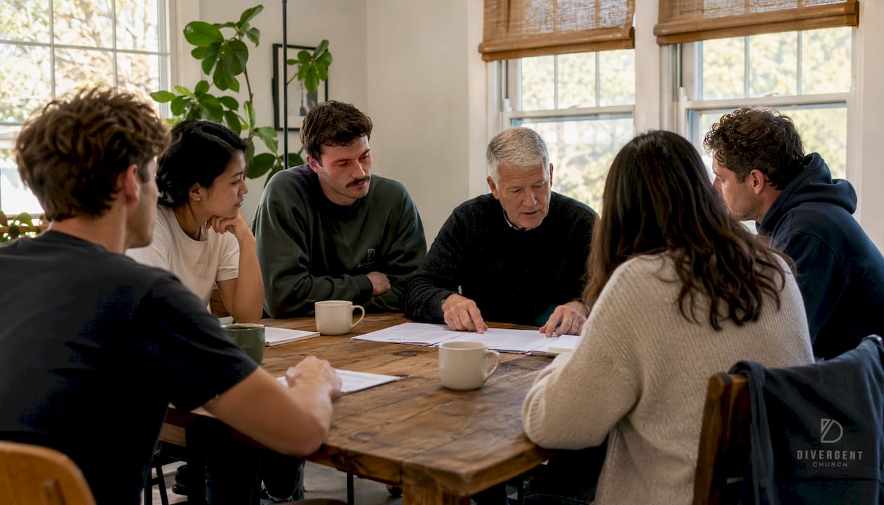 Church members discussing elder qualifications