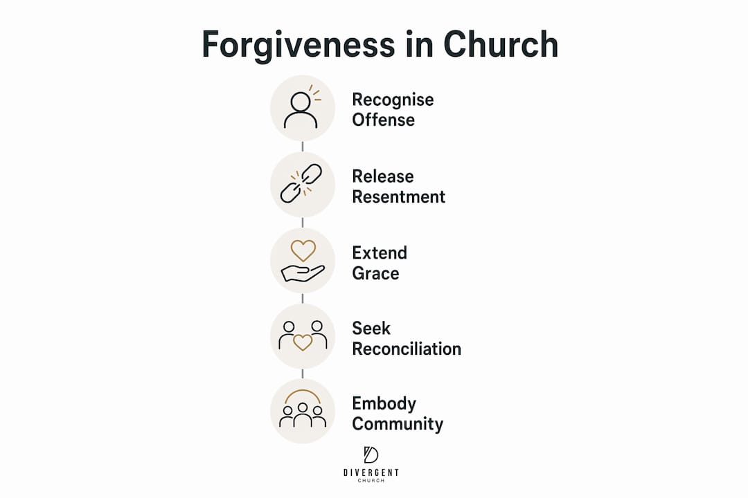 Infographic showing forgiveness steps in church
