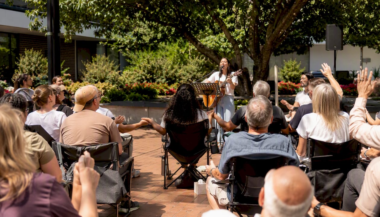 Inside Canberra contemporary church worship service