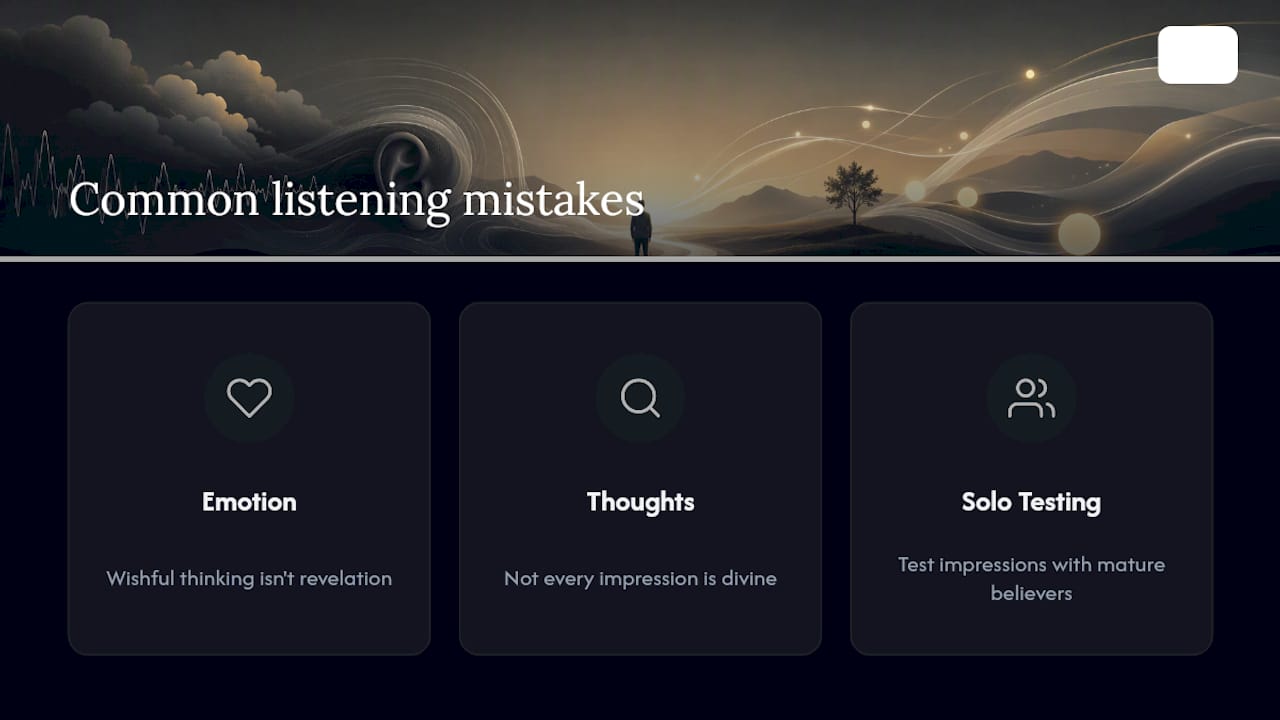 Diagram of common mistakes hearing God's voice