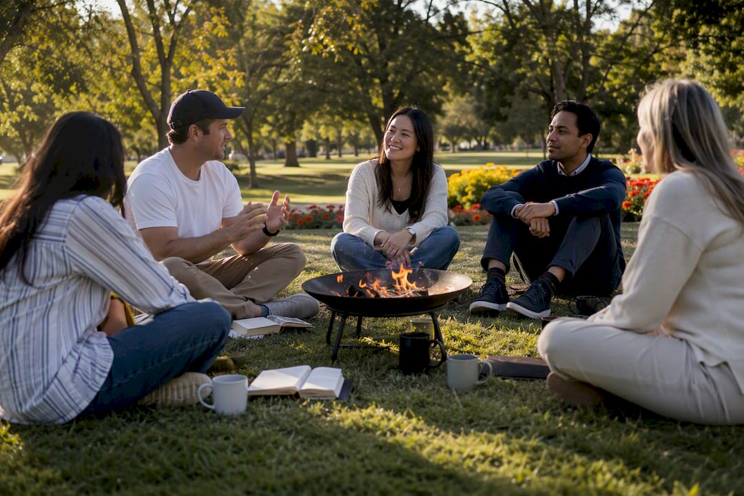 Church life community meeting outdoors