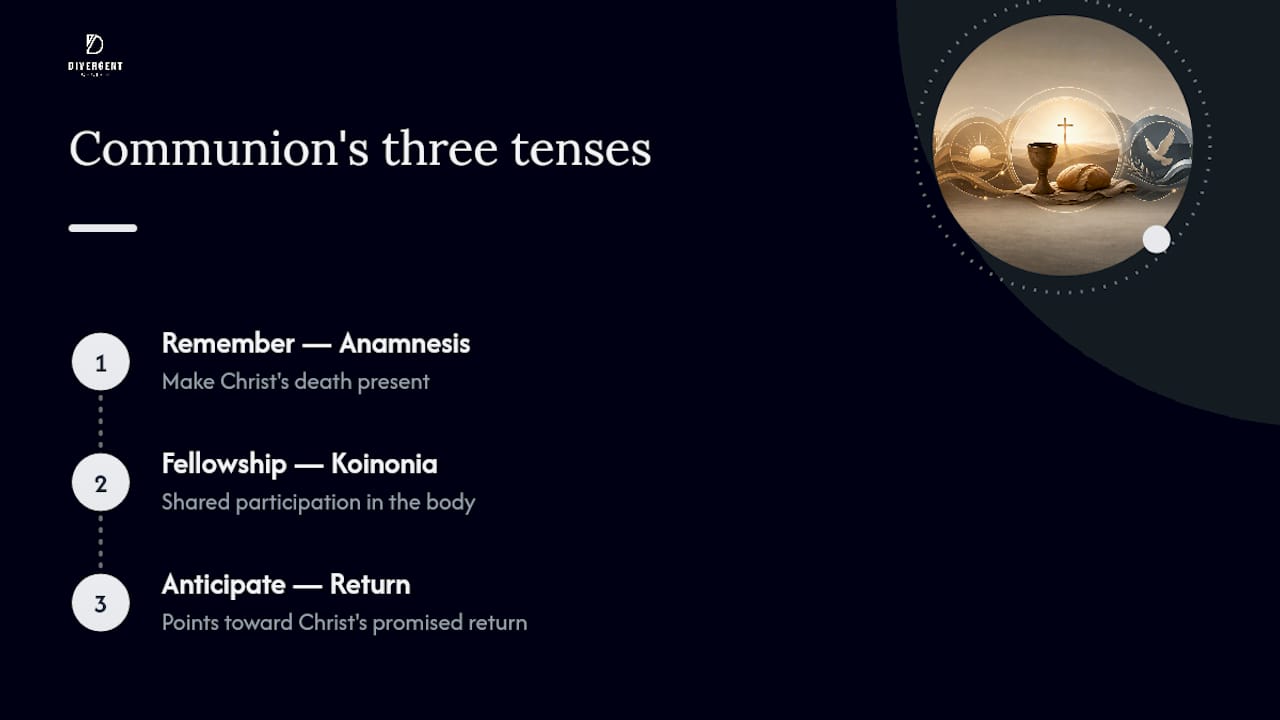 What does communion mean spiritually and communally for believers? — overview diagram