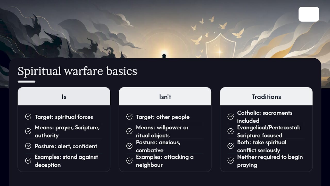 What is spiritual warfare prayer, exactly? — overview diagram