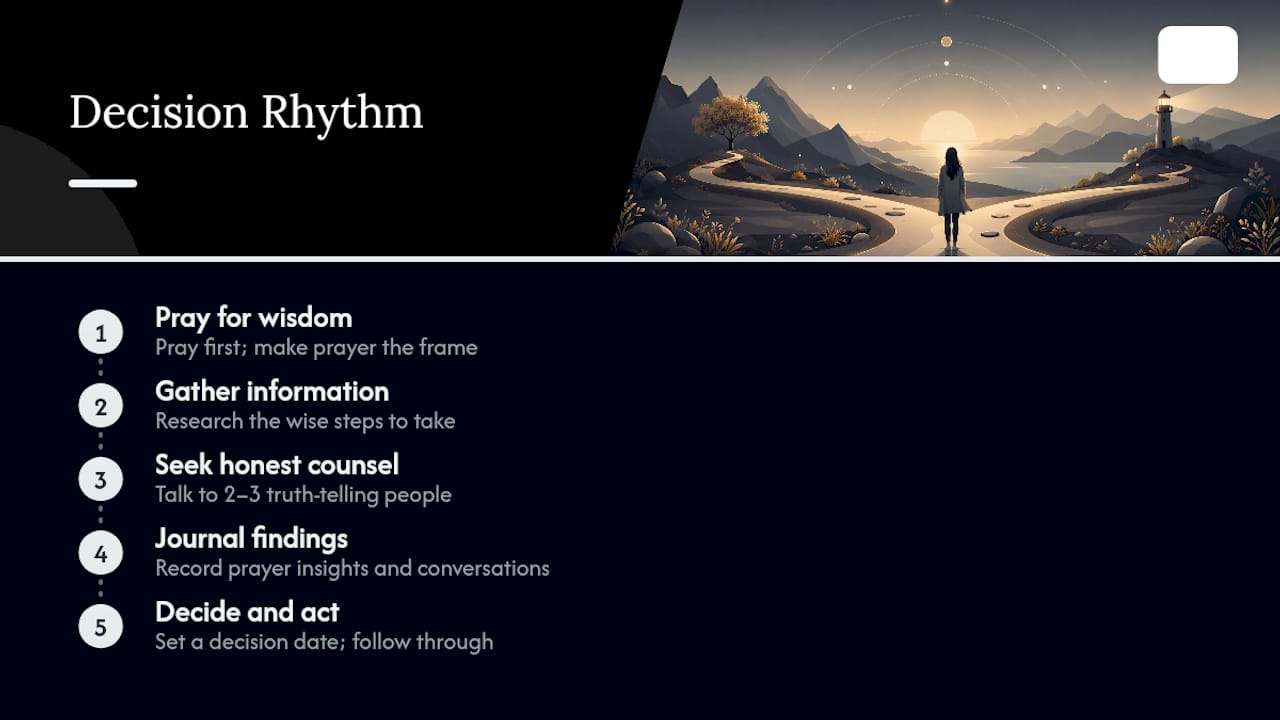 Five-stage rhythm for prayerful decisions