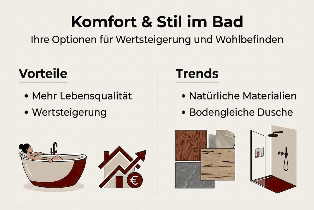 Übersicht: Komfort im Badezimmer und aktuelle Einrichtungstrends