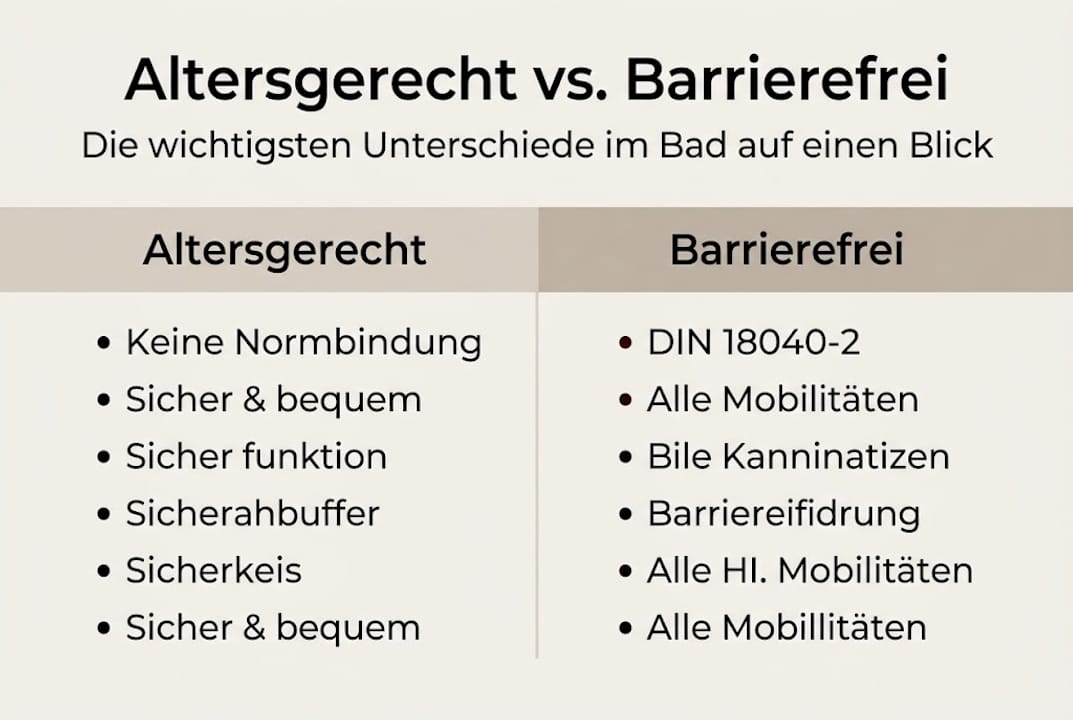Infografik: Was unterscheidet altersgerechtes Wohnen von barrierefreiem Bauen?