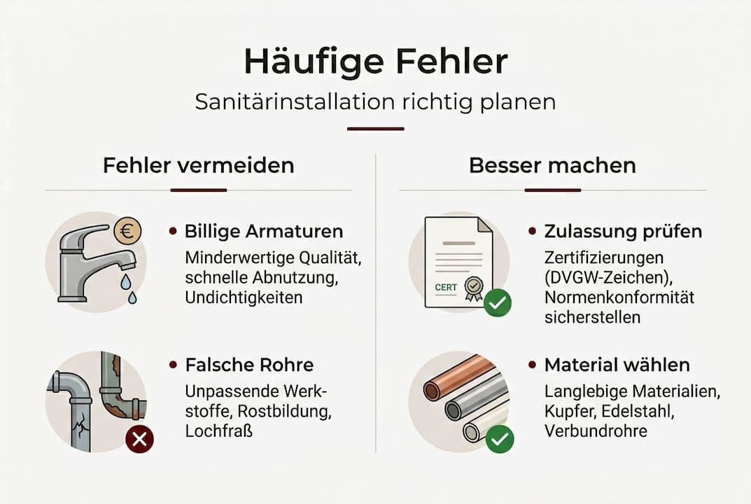 Infografik: Typische Fehler bei Sanitärinstallationen und wie man sie vermeidet