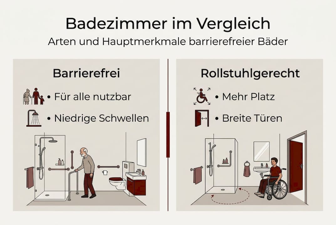 Infografik: Was bedeutet barrierefrei im Vergleich zu rollstuhlgerecht?