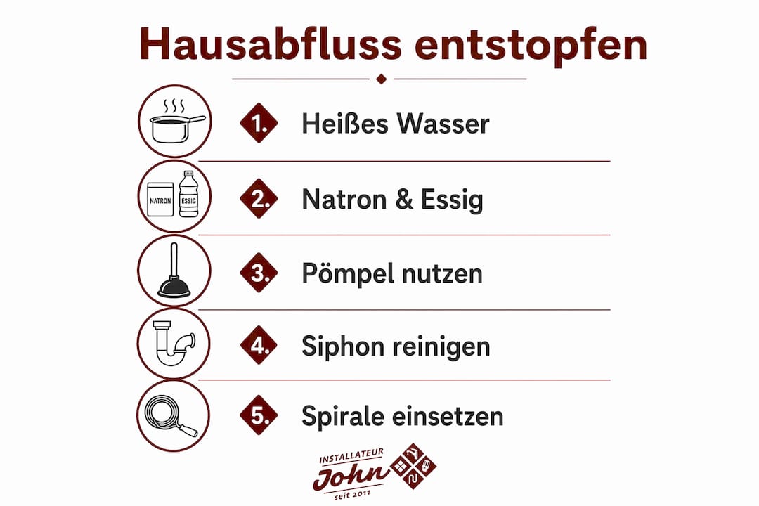 Übersicht: Fünf einfache Schritte, um verstopfte Abflüsse im Haushalt wieder frei zu bekommen