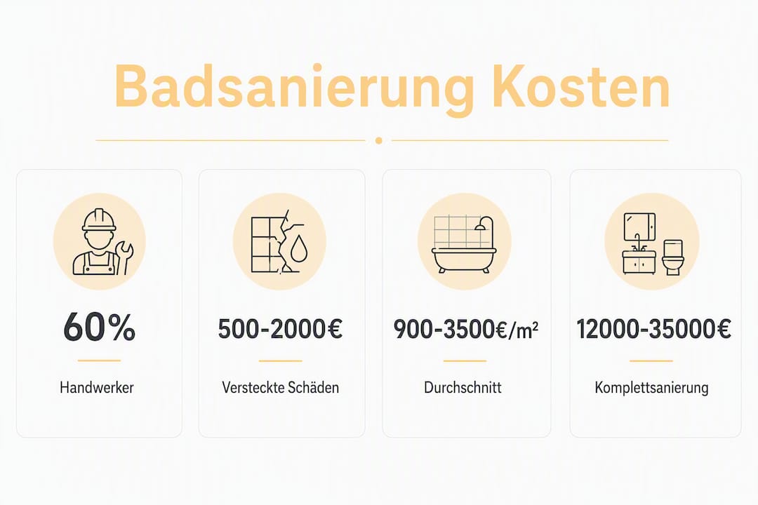 Übersicht: Was kostet eine Badsanierung? – Infografik mit den wichtigsten Preisfaktoren