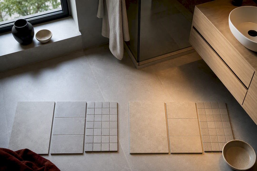 Fliesenmuster im Tages- und Kunstlicht