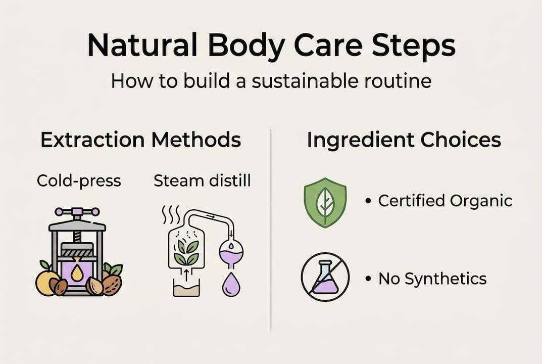 Infographic of natural care process and key ingredients
