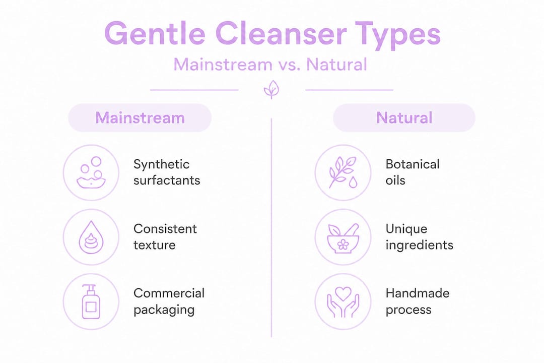 Infographic comparing mainstream and natural cleansers