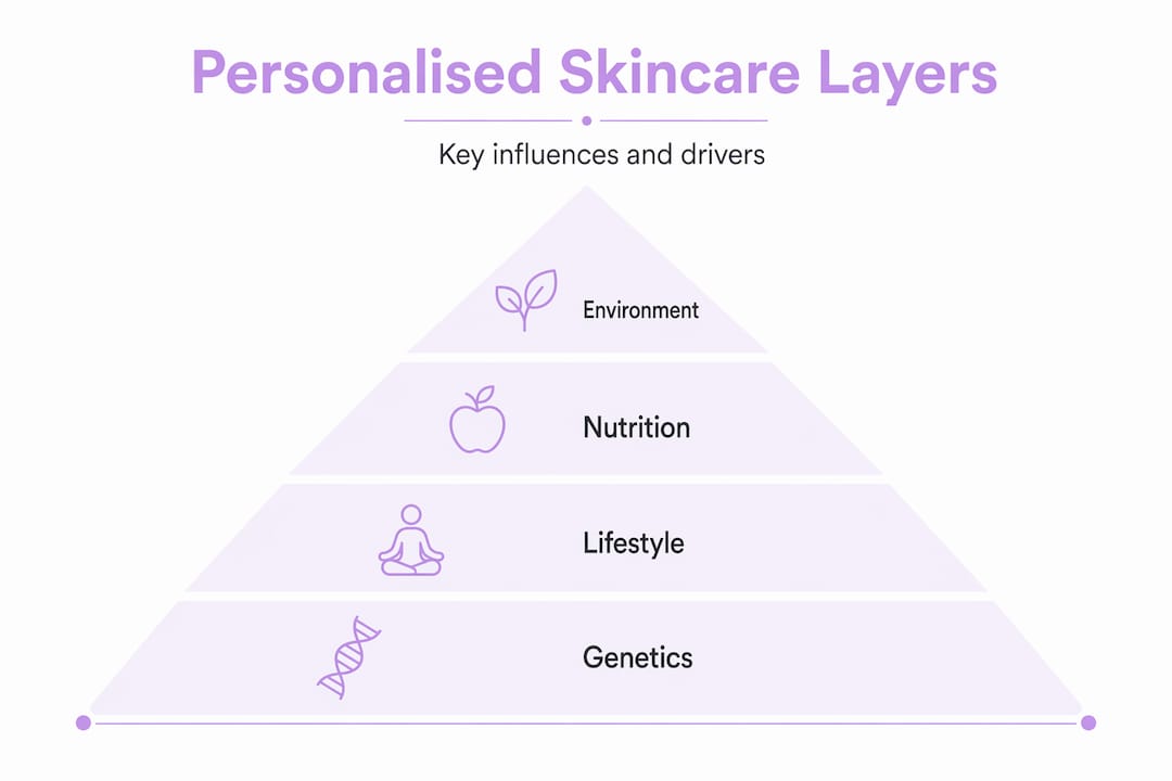 Hierarchy infographic of skincare personalisation factors