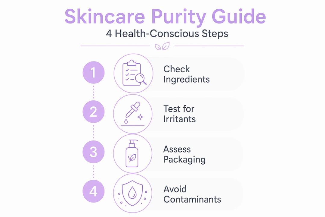 Infographic with four key steps to skincare purity