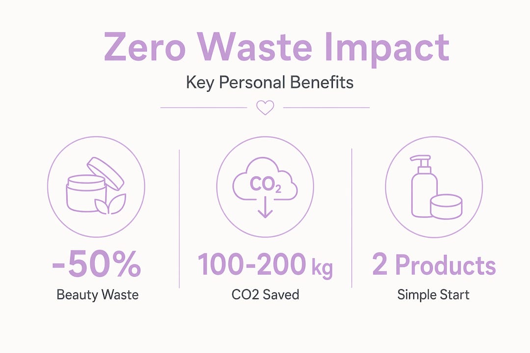 Infographic key stats on zero waste skincare impact