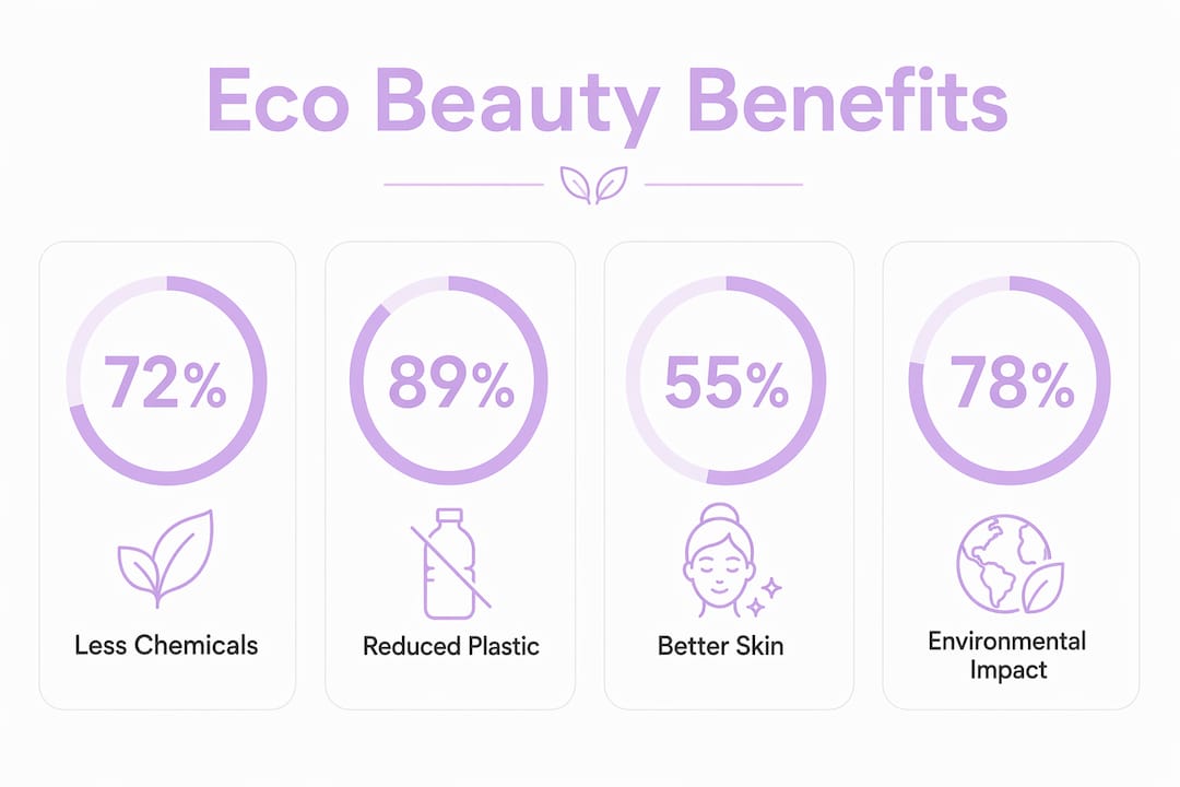Infographic highlighting eco-friendly beauty benefits