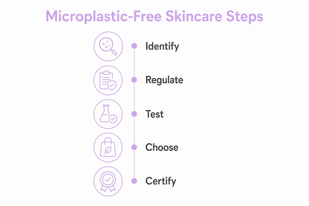 Infographic showing microplastic-free skincare process steps